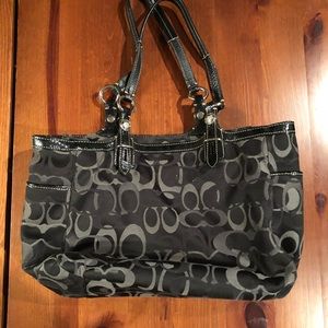 Black and Gray Coach Shoulder Bag
